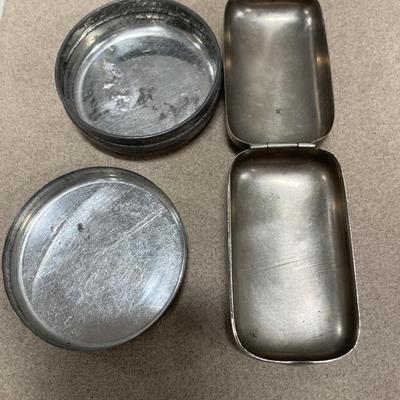 Silver tone trinket holders and brooch