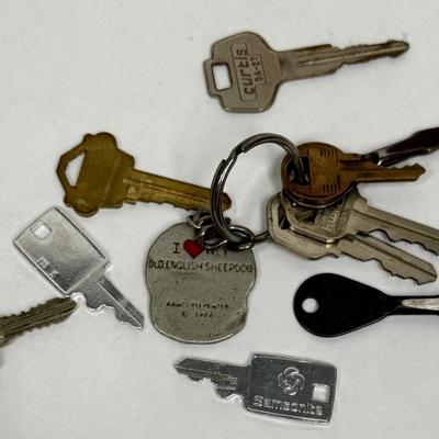Sale Photo Thumbnail #189: Vintage automotive, house, padlock and luggage keys.