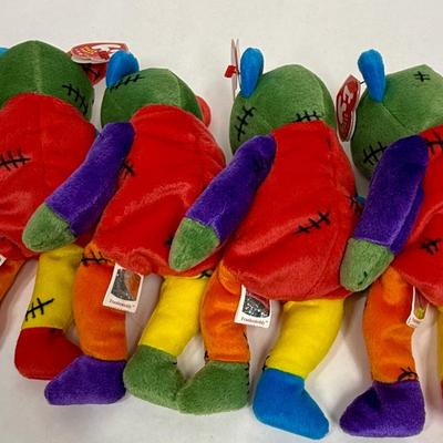 Lot of (4) Beanie Babies FRANKENTEDDY 2001 Halloween Special Beanie Baby