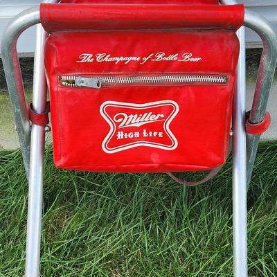 Sale Photo Thumbnail #82: Rare Vintage Miller High Life Beer Cooler Camp/Fishing/Beach Folding Seat 1960s

Will receive item as is.