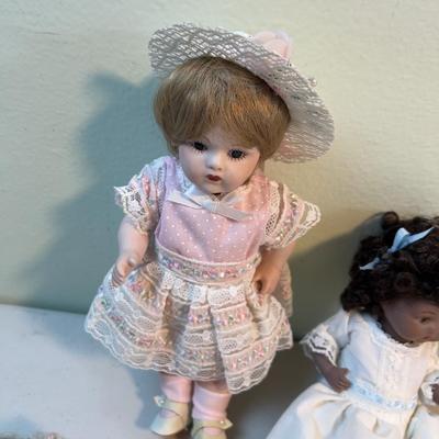 (5) Small 6 to 8" Porcelain Doll Lot 