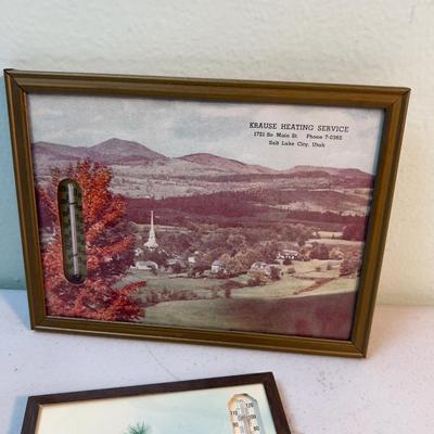 Ding Ho Café & Krause Heating Service (2) Thermometers ADVERTISING Collectible 