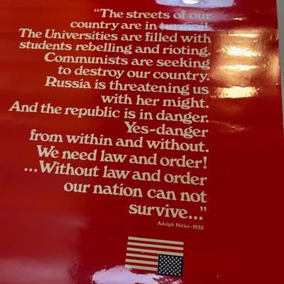 The Streets of Our Country are in Turmoil ! 1970 Poster  by Adolf Hitler OMG!!!!!!!!!!!!!! 