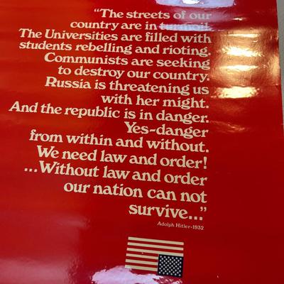 The Streets of Our Country are in Turmoil ! 1970 Poster  by Adolf Hitler OMG!!!!!!!!!!!!!! 