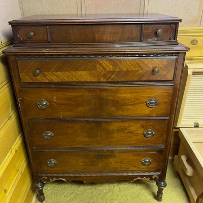 Walnut Antique Dresser 1940's 