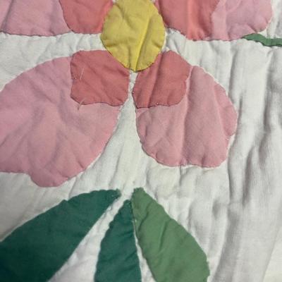 Full Size Quilt Pastel Florals Hand MADE! 
