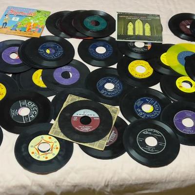 Super Lot of 45 Records  Children's and POP from the 50' & 60" 