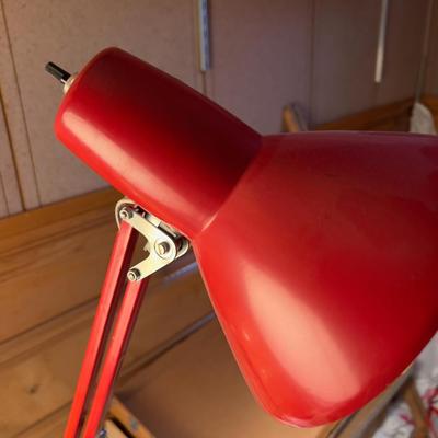 Red Reticulating Desk Lamp
