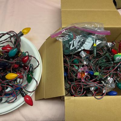 2 Boxes of Christmas lights, Including Bubblers 