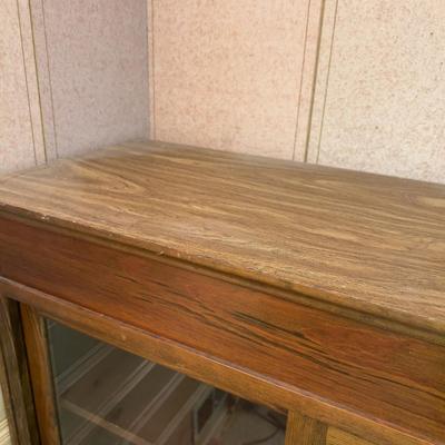 Pine Glass Door Cabinet 