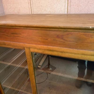 Pine Glass Door Cabinet 