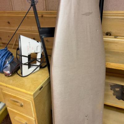 Vintage Appliance Lot: Iron, Vacuum, Cord Holder for Iron. 