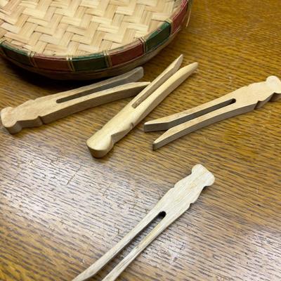 Basket Full of clothes Pins