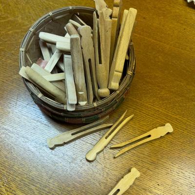Basket Full of clothes Pins