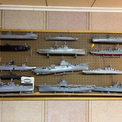 Wall of Built Models of Fleet of American Navy Ships