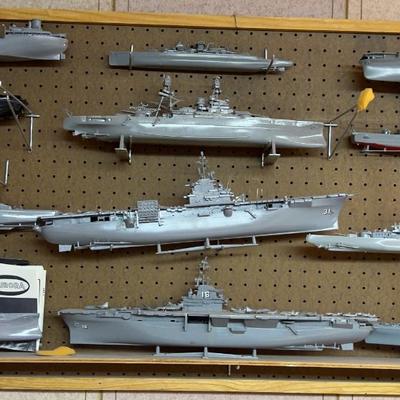 Wall of Built Models of Fleet of American Navy Ships