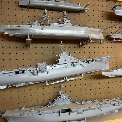 Wall of Built Models of Fleet of American Navy Ships