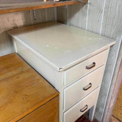 Wood Counter Pieces Wood Drawer Set 3 Painted Cream 