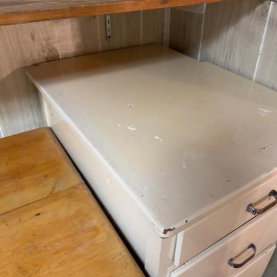 Wood Counter Pieces Wood Drawer Set 3 Painted Cream 