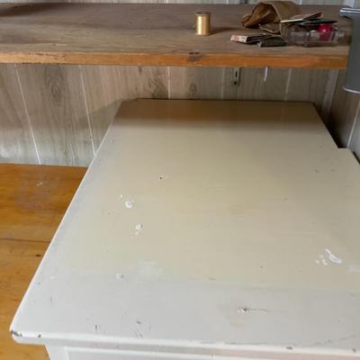 Wood Counter Pieces Wood Drawer Set 3 Painted Cream 