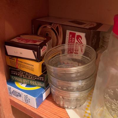 2 Shelves of canning Items 