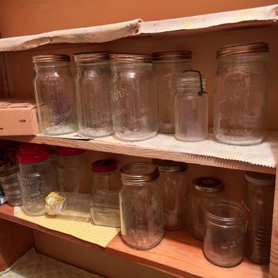 2 Shelves of canning Items 