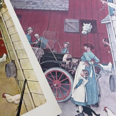 (6) Norman Rockwell Poster Model T Boss of the Road 