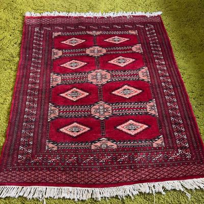 Hand Woven Rug, Turkish, Red