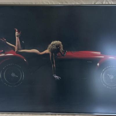Obligatory Nude RACING Car Picture Framed