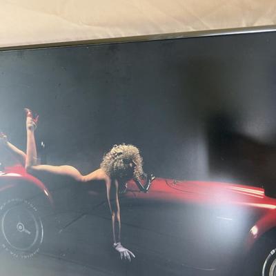 Obligatory Nude RACING Car Picture Framed