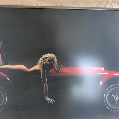 Obligatory Nude RACING Car Picture Framed