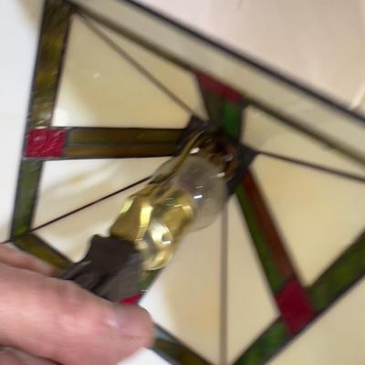 Small LAMP  - Stain Glass Shade, Arts & Crafts Style 