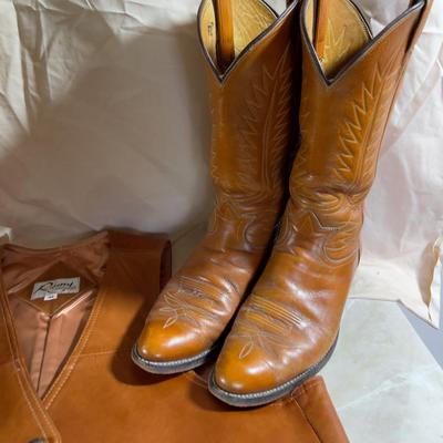 COWBOY UP!!! Vest Remy  and 2 sets of Boots (Tony Lama13  and Acme ) 