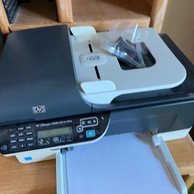 Computer Desk with Monitor, Keyboard and Printer