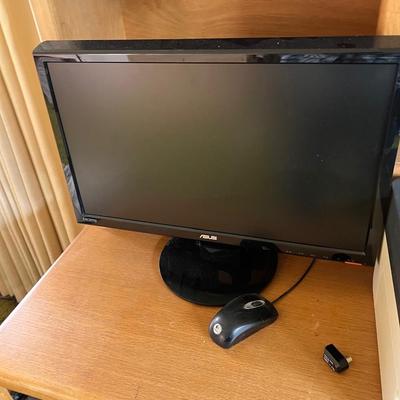 Computer Desk with Monitor, Keyboard and Printer