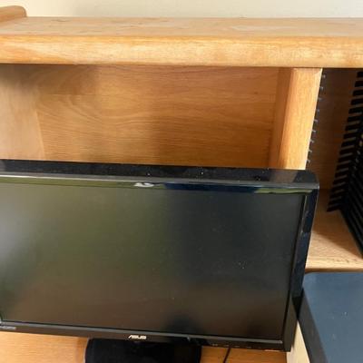 Computer Desk with Monitor, Keyboard and Printer