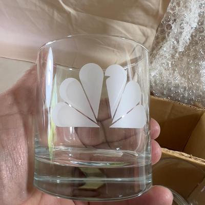 (4) NBC Etched Logo Whiskey Sour Glasses