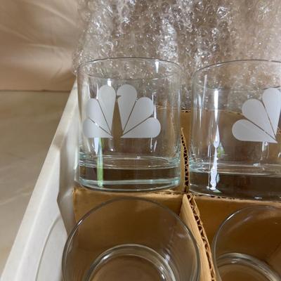 (4) NBC Etched Logo Whiskey Sour Glasses
