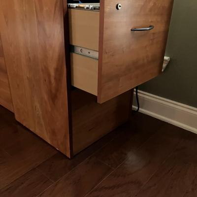 Wooden 2 drawer file cabinet