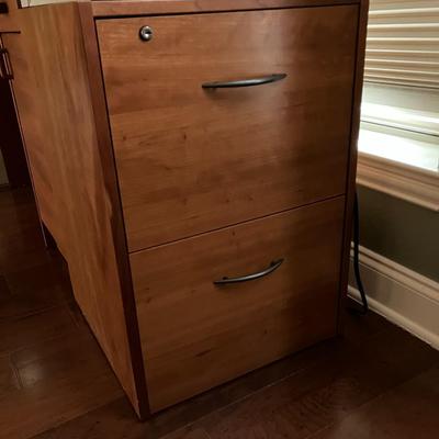 Wooden 2 drawer file cabinet