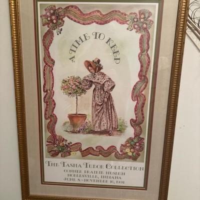 Sale Photo Thumbnail #96: Lovely framed print triple matted. Lovely gold frame. 31 inches long and 21 inches wide.