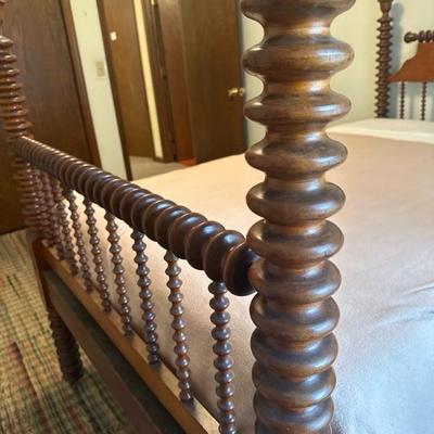 Sale Photo Thumbnail #109: Beautiful bed! The craftsmanship is spectacular. The spindles are nice and in great shape. There might be a few scratches on the headboard. Mattress and boxspring included.