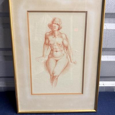Original Artist Signed Nude Drawing