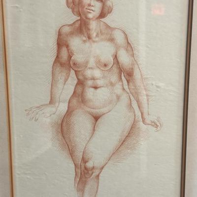 Original Artist Signed Nude Drawing