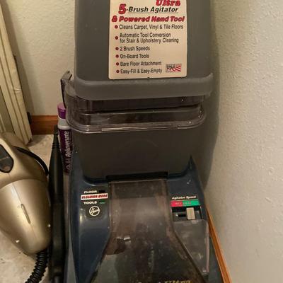 Hoover steam vac and cleaning supplies