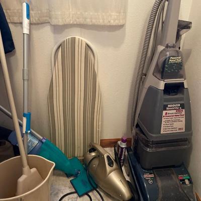 Hoover steam vac and cleaning supplies