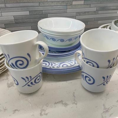 Corelle SPRING green and ocean view sets