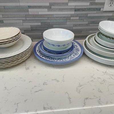 Corelle SPRING green and ocean view sets