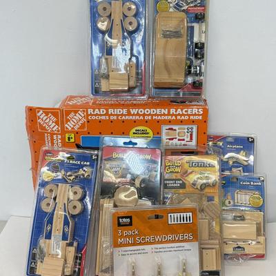 LOT 103: Wooden Building Vehicle Toys