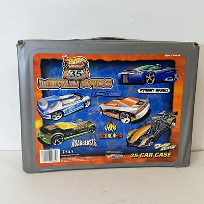 LOT 109: Hot Wheels: Highway 35 World Race Carrying Case, Airplane w/ Storage & Racecar Case w/ Cars